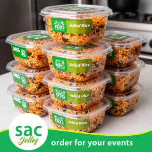 EXCLUSIVE: 50 Persons Smoky Party Jollof Rice + Vegetables Garnish For Your Classic Event