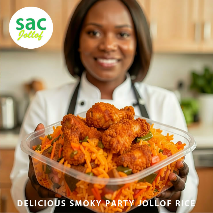 4 Person's Premium Smoky Party Jollof + half Kilo Of Chicken