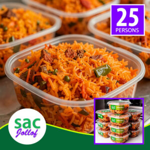 EXCLUSIVE: 25 Persons Smoky Party Jollof Rice + Garnish For Your Classic Event