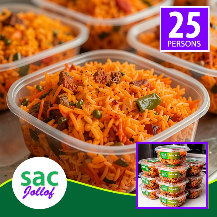EXCLUSIVE: 25 Persons Smoky Party Jollof Rice + Garnish For Your Classic Event