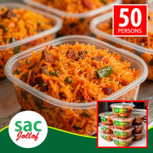 EXCLUSIVE: 50 Persons Smoky Party Jollof Rice + Garnish For Your Classic Event