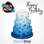 Classic 3 Layer Royal Birthday/Celebration Cake For 75 People, Select Your Design/Color - Beach-Blue