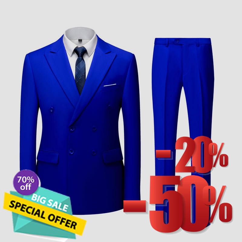 Thrift Luxury Blue Wedding Suit, 2 Pieces, Semi-New
