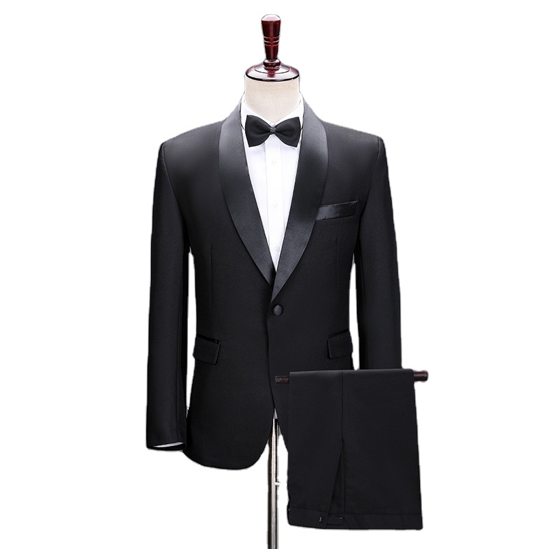 Black Performance Suit Handsome and Fashionable Business Men, Groom's Wear