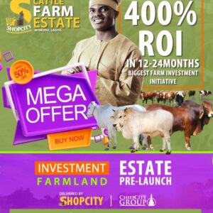 Co-Operative Plot @Shopcity Cattle Farm Estates., 2Cow/Cycle Production Pre-Launch Promo, Earn 200%+ Yearly.