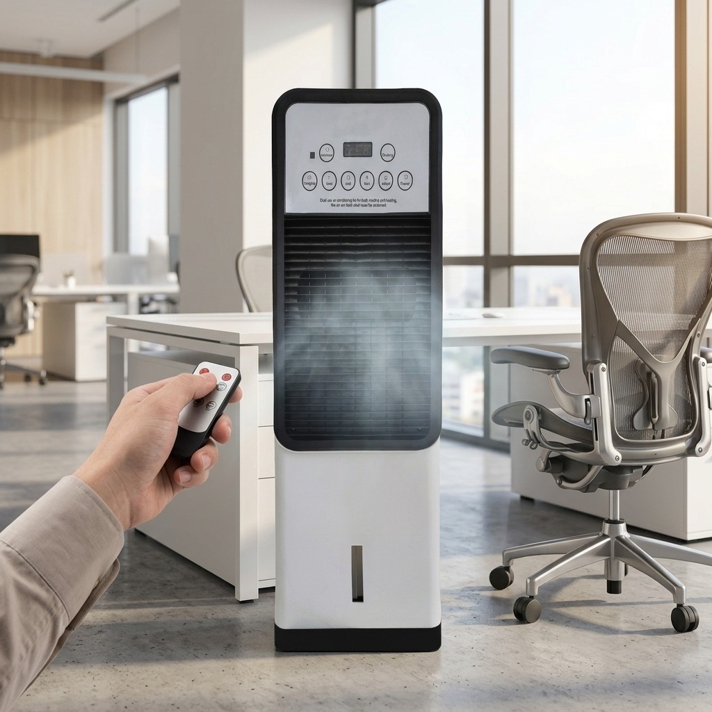 Portable Evaporative Cooling Tower Fan with Remote Control for Bedroom Living Room Office Use AC Power Source