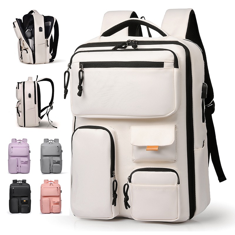 Student School Backpack, Laptop Backpack for Business Trips, Daily Outdoor Travel Bag with USB